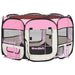 Țarc joacă pliabil câini cu sac de transport roz 110x110x58 cm - WALTI WALTI