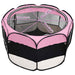 Țarc joacă pliabil câini cu sac de transport roz 110x110x58 cm - WALTI WALTI