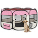 Țarc joacă pliabil câini cu sac de transport roz 125x125x61 cm - WALTI WALTI