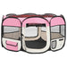 Țarc joacă pliabil câini cu sac de transport roz 125x125x61 cm - WALTI WALTI