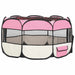 Țarc joacă pliabil câini cu sac de transport roz 125x125x61 cm - WALTI WALTI