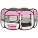 Țarc joacă pliabil câini cu sac de transport roz 125x125x61 cm - WALTI WALTI