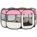 Țarc joacă pliabil câini cu sac de transport roz 125x125x61 cm - WALTI WALTI