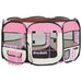 Țarc joacă pliabil câini cu sac de transport roz 125x125x61 cm - WALTI WALTI
