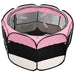 Țarc joacă pliabil câini cu sac de transport roz 125x125x61 cm - WALTI WALTI