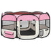 Țarc de câini pliabil cu sac de transport, roz, 145x145x61 cm - WALTI WALTI