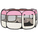 Țarc de câini pliabil cu sac de transport, roz, 145x145x61 cm - WALTI WALTI