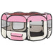 Țarc de câini pliabil cu sac de transport, roz, 145x145x61 cm - WALTI WALTI