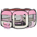 Țarc de câini pliabil cu sac de transport, roz, 145x145x61 cm - WALTI WALTI