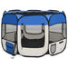 Țarc joacă pliabil câini cu sac transport albastru 90x90x58 cm - WALTI WALTI
