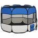 Țarc joacă pliabil câini cu sac transport albastru 90x90x58 cm - WALTI WALTI