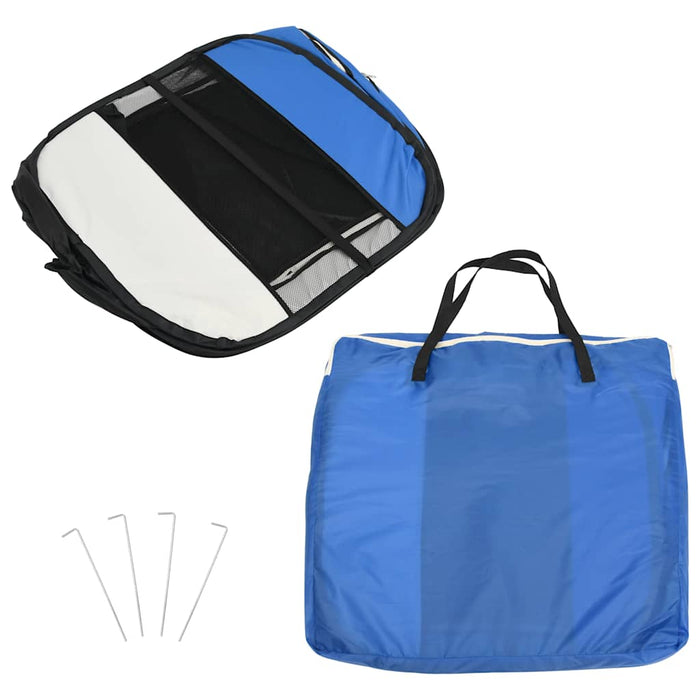 Țarc joacă pliabil câini cu sac transport albastru 90x90x58 cm - WALTI WALTI