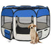Țarc joacă pliabil câini cu sac transport albastru 90x90x58 cm - WALTI WALTI