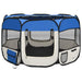 Țarc joacă pliabil câini cu sac de transport albastru 110x110x58 cm - WALTI WALTI