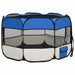 Țarc joacă pliabil câini cu sac de transport albastru 110x110x58 cm - WALTI WALTI