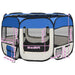 Țarc joacă pliabil câini cu sac de transport albastru 110x110x58 cm - WALTI WALTI