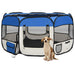 Țarc câini pliabil cu sac de transport, albastru, 125x125x61 cm - WALTI WALTI
