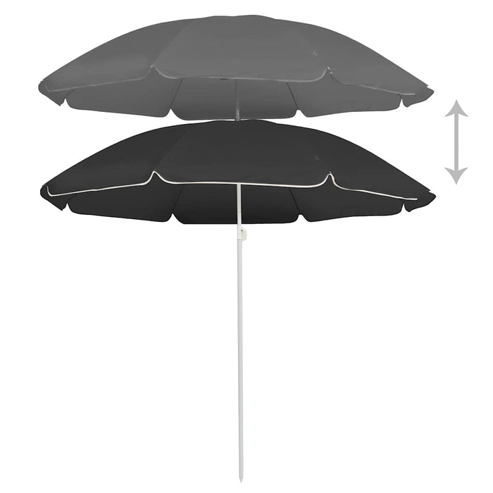 Umbrelă de soare de grădină, stâlp din oțel, antracit, 180 cm WALTI