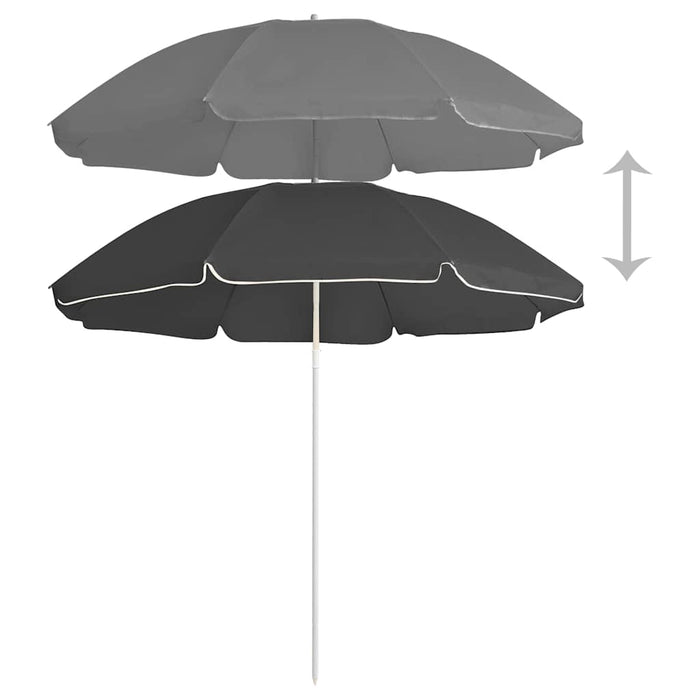 Umbrelă de soare de grădină, stâlp din oțel, antracit, 180 cm WALTI