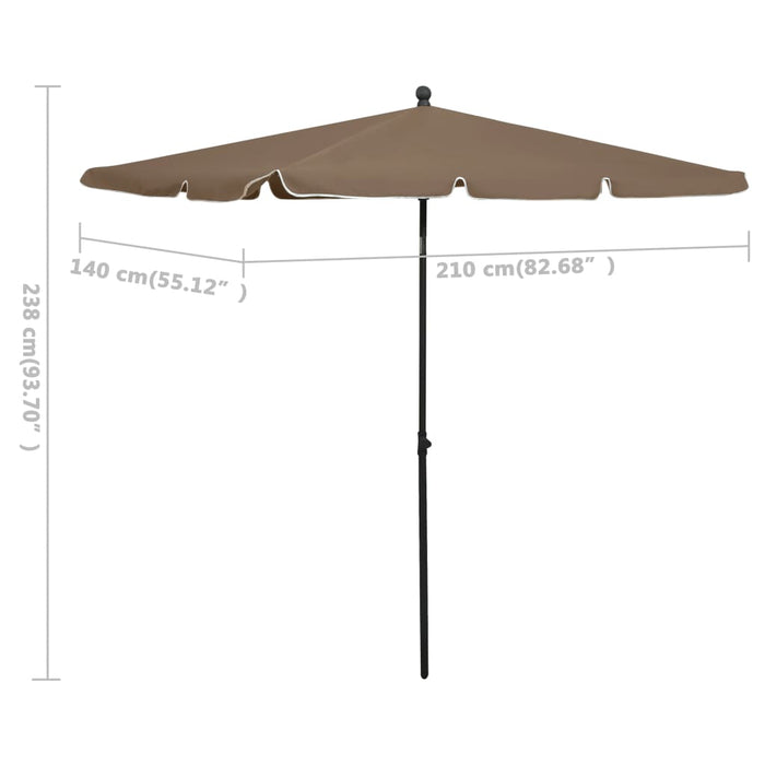 Umbrelă de grădină cu stâlp, gri taupe, 210x140 cm - WALTI WALTI