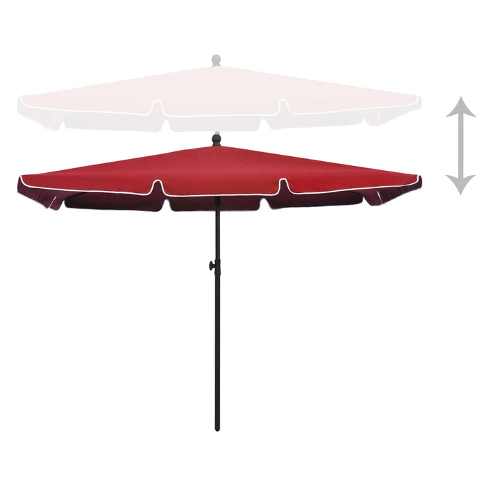 Umbrelă de grădină cu stâlp, roșu bordo, 210x140 cm - WALTI WALTI