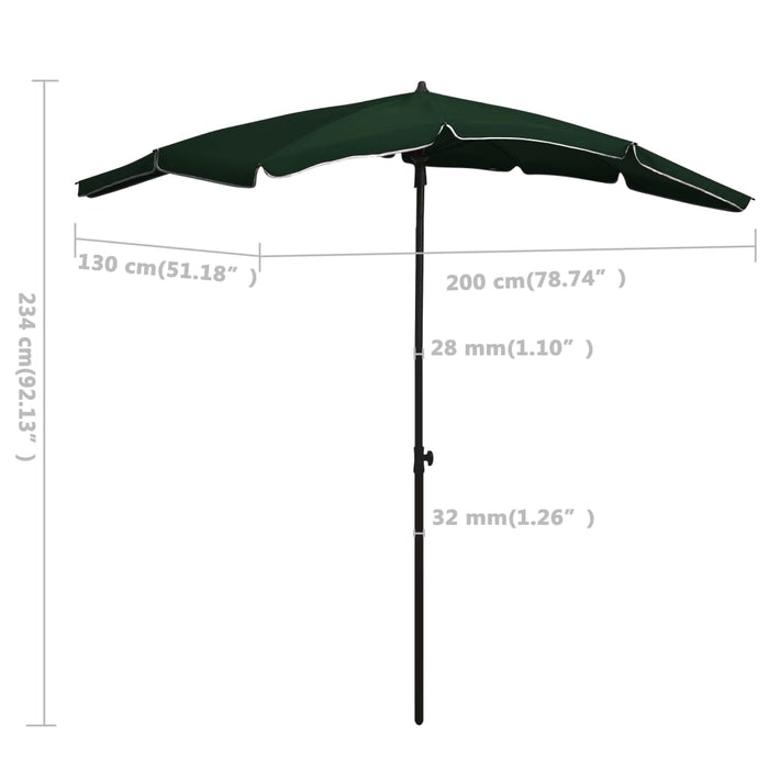 Umbrelă de grădină cu stâlp, verde, 200x130 cm - WALTI WALTI