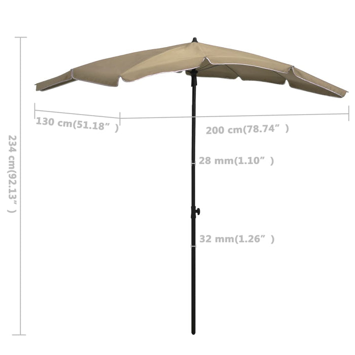Umbrelă de grădină cu stâlp, gri taupe, 200x130 cm - WALTI WALTI