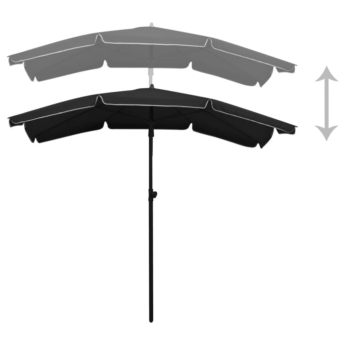 Umbrelă de grădină cu stâlp, negru, 200x130 cm - WALTI WALTI