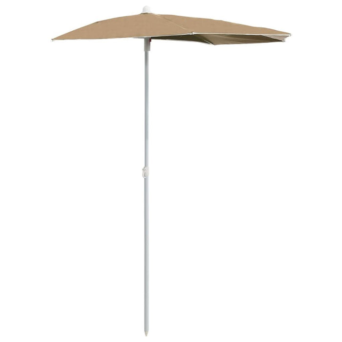 Umbrelă de grădină cu stâlp, gri taupe, 180x90 cm, semirotundă - WALTI WALTI