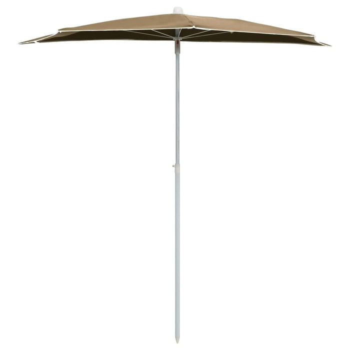 Umbrelă de grădină cu stâlp, gri taupe, 180x90 cm, semirotundă - WALTI WALTI