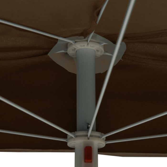 Umbrelă de grădină cu stâlp, gri taupe, 180x90 cm, semirotundă - WALTI WALTI