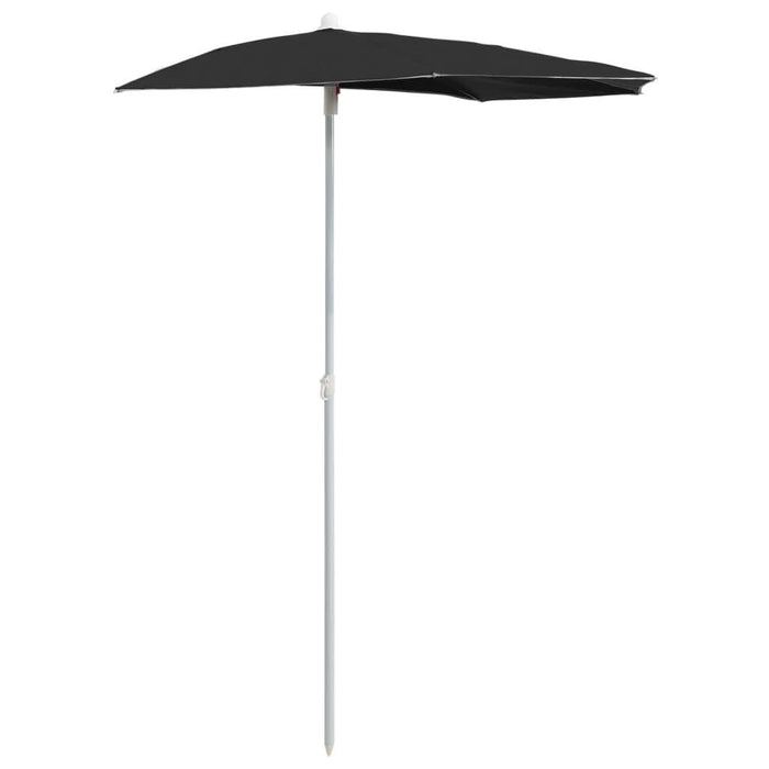 Umbrelă de grădină cu stâlp, negru, 180x90 cm, semirotundă - WALTI WALTI