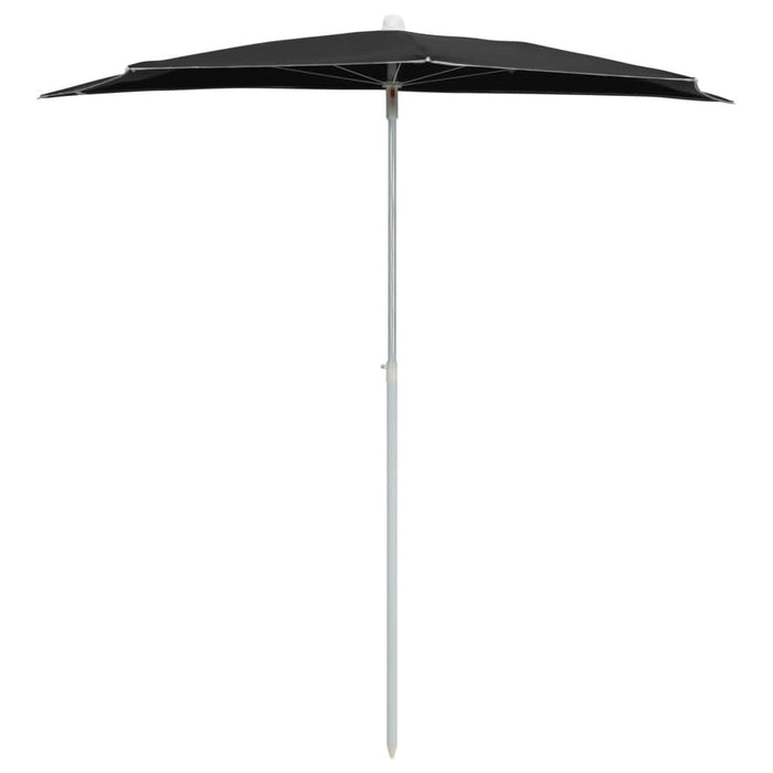 Umbrelă de grădină cu stâlp, negru, 180x90 cm, semirotundă - WALTI WALTI
