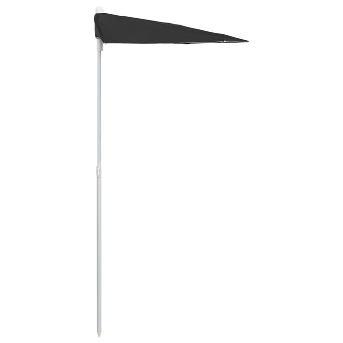 Umbrelă de grădină cu stâlp, negru, 180x90 cm, semirotundă - WALTI WALTI