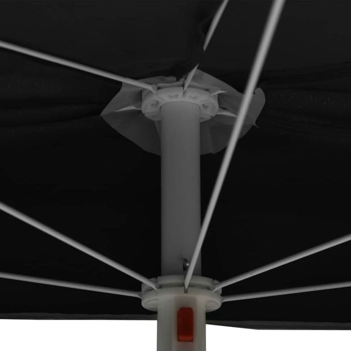 Umbrelă de grădină cu stâlp, negru, 180x90 cm, semirotundă - WALTI WALTI