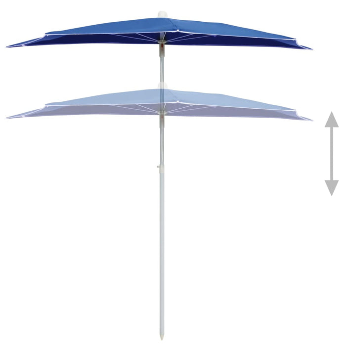 Umbrelă de grădină cu stâlp, azuriu, 180x90 cm, semirotundă WALTI