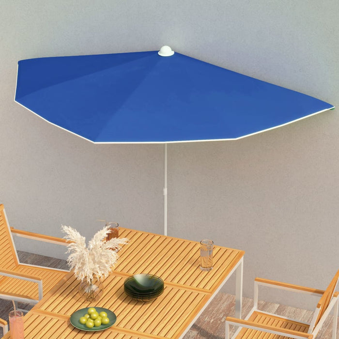 Umbrelă de grădină cu stâlp, azuriu, 180x90 cm, semirotundă WALTI