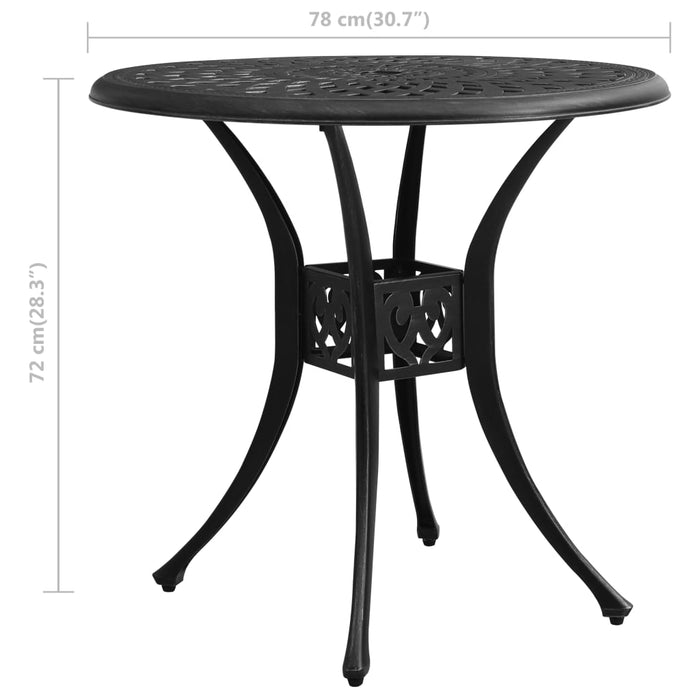 Masă de grădină, negru, 78x78x72 cm, aluminiu turnat - WALTI WALTI