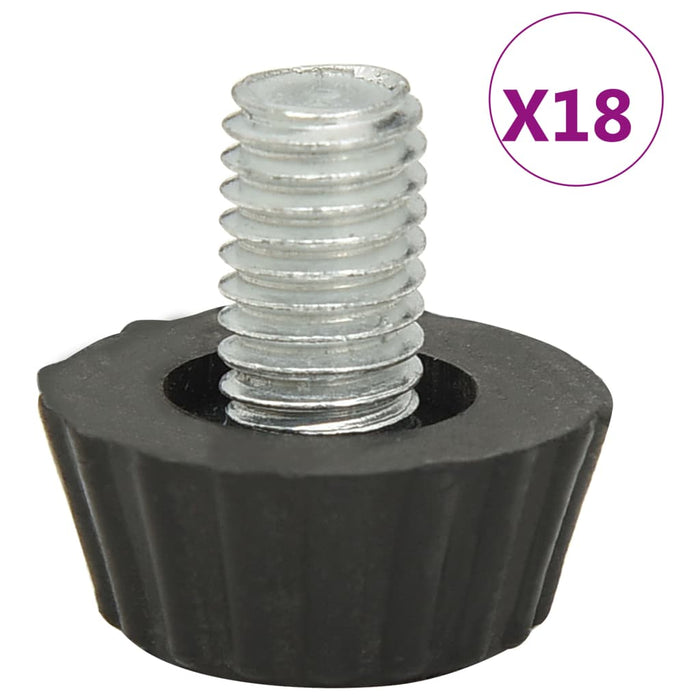 Picioare de mobilier reglabile M8, 18 buc., negru - WALTI WALTI