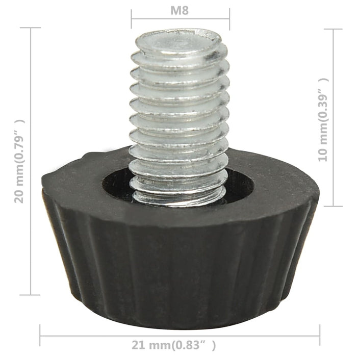Picioare de mobilier reglabile M8, 18 buc., negru - WALTI WALTI