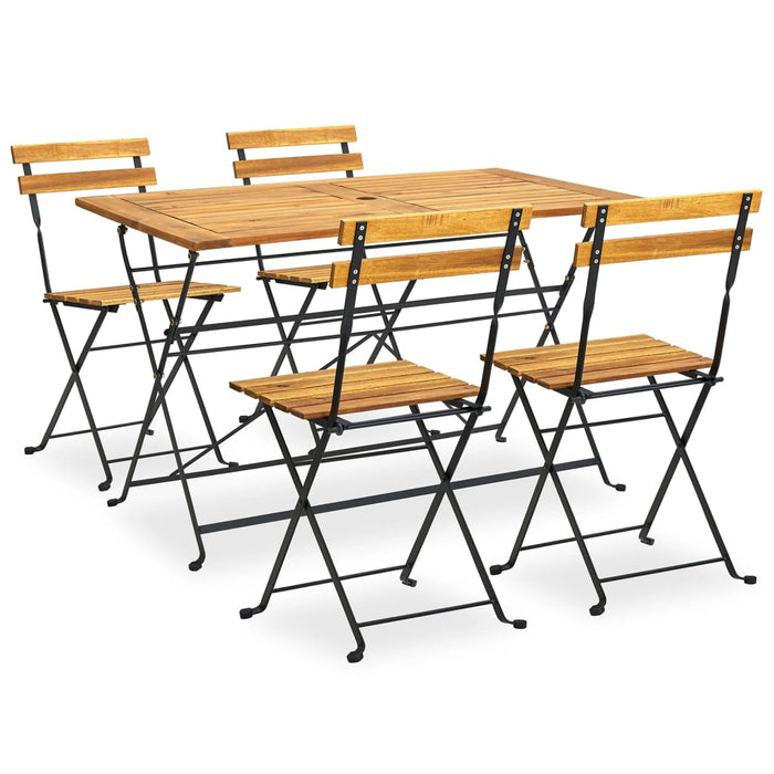 Set mobilier de exterior pliabil, 5 piese, lemn masiv de acacia - WALTI WALTI