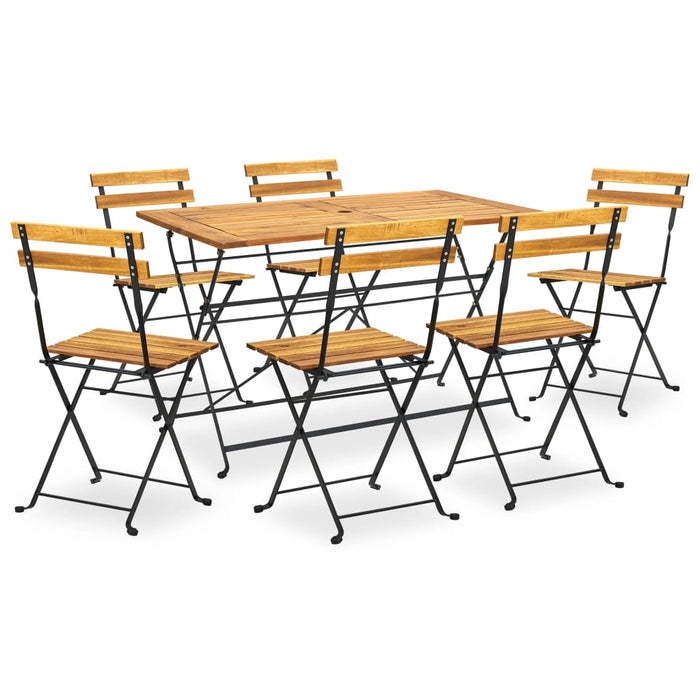 Set mobilier de exterior pliabil, 7 piese, lemn masiv de acacia WALTI