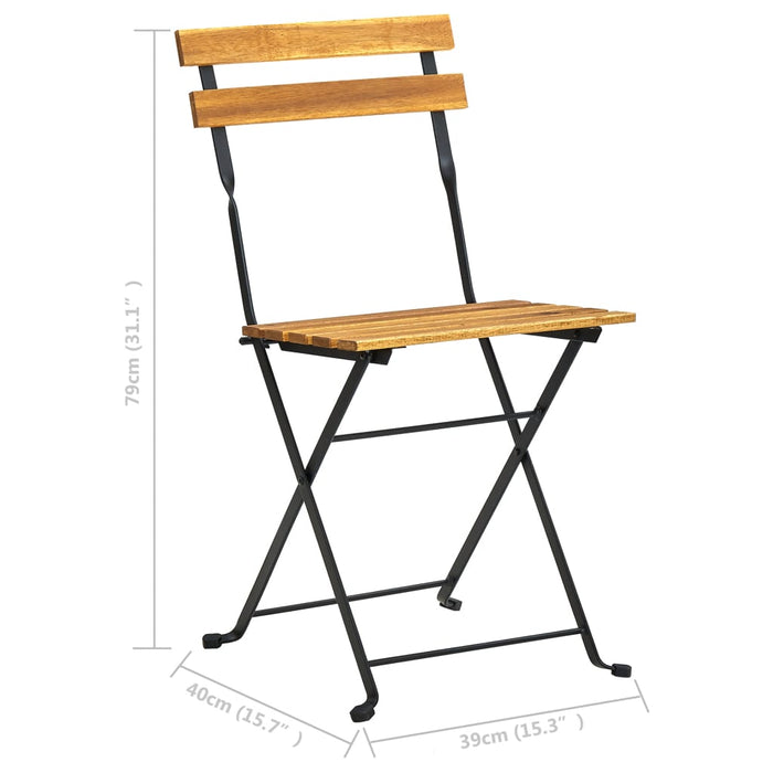 Set mobilier de exterior pliabil, 7 piese, lemn masiv de acacia WALTI