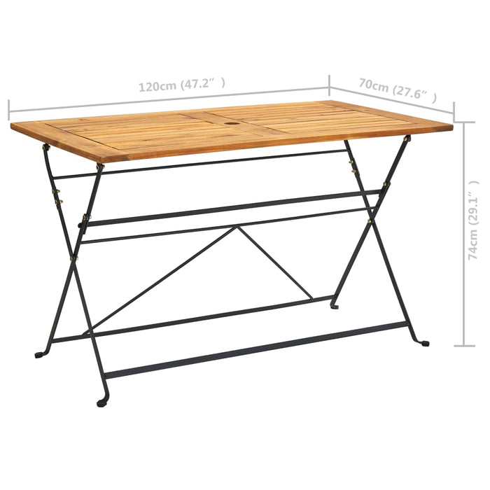 Set mobilier de exterior pliabil, 7 piese, lemn masiv de acacia WALTI