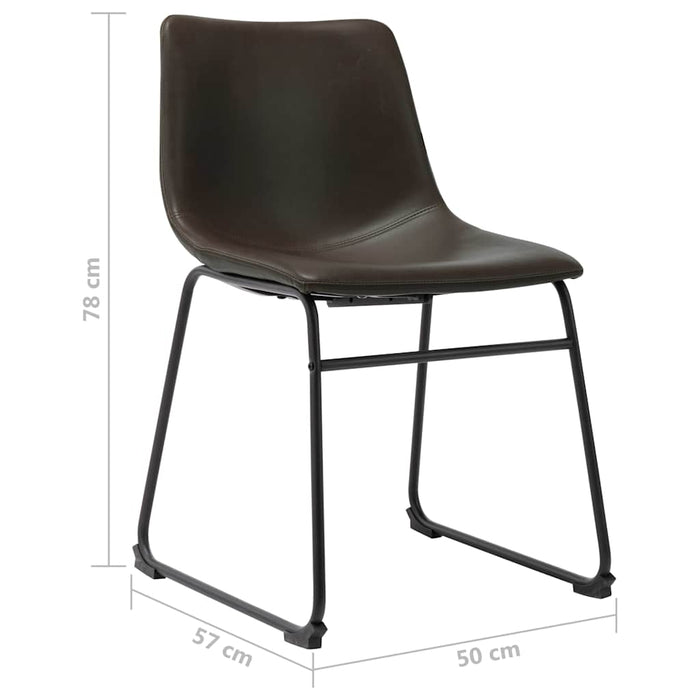Scaune de sufragerie, 4 buc., maro închis, piele ecologică WALTI