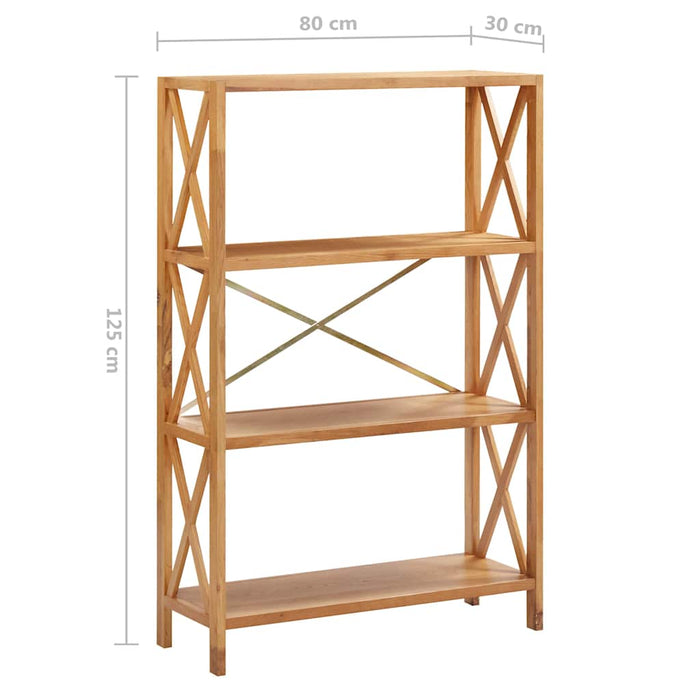 Raft cu 4 niveluri, 80 x 30 x 125 cm, lemn masiv de stejar WALTI