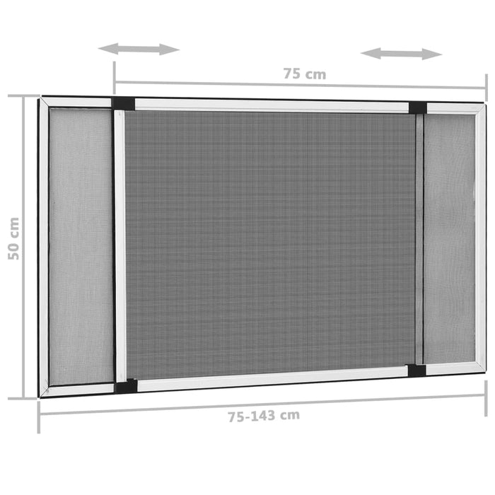 Plasă insecte extensibilă pentru ferestre, alb, (75-143)x50 cm - WALTI WALTI