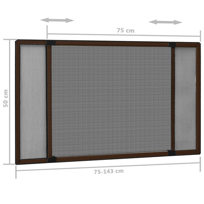 Plasă insecte extensibilă pentru ferestre, maro, (75-143)x50 cm - WALTI WALTI