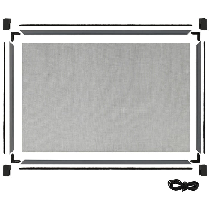 Plasă insecte extensibilă ferestre, antracit, (75-143)x50 cm - WALTI WALTI