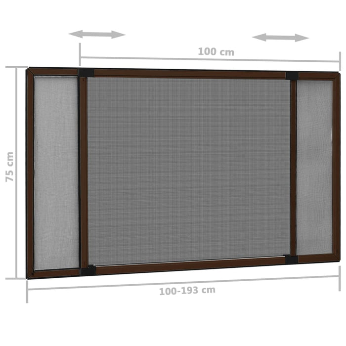 Plasă insecte extensibilă pentru ferestre maro (100-193)x75 cm - WALTI WALTI